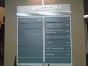 ADA Directory Sign