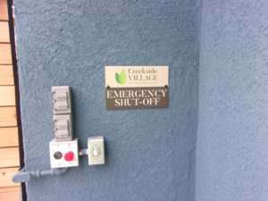 Apartment Home Emergency Shut Off Sign