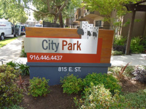 City Park Apartments in Sacramento Sign