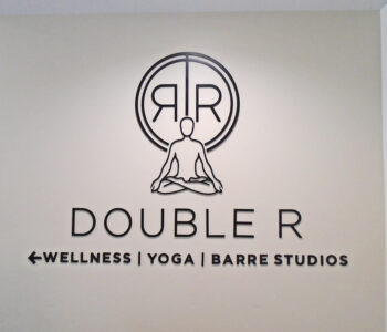 Double R raised logo for their Yoga studio.