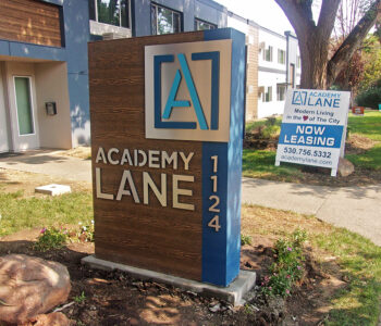 Exterior Monument sign for Academy Lane Apartment